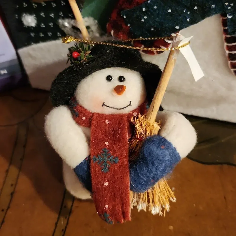 Holiday Classics Snowman Ornaments Set of 6 Decorative Storage Bin 2004
